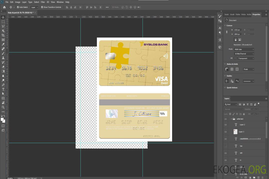 Carte de débit visa Liban Byblos Bank template Carte de débit visa Liban Byblos Bank template